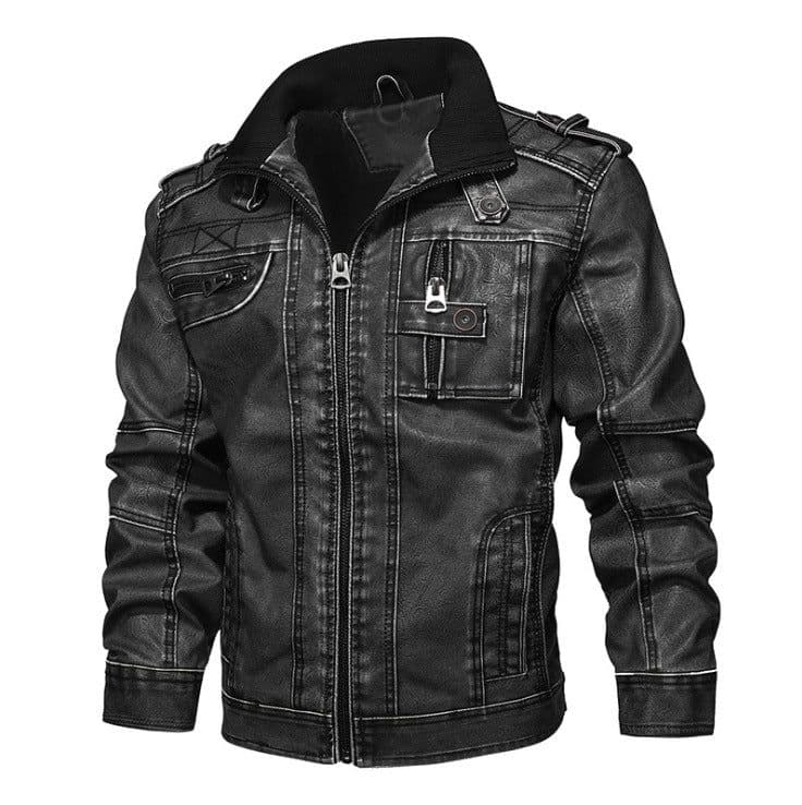 image-Cross-border Leather Men's Casual Jacket PU