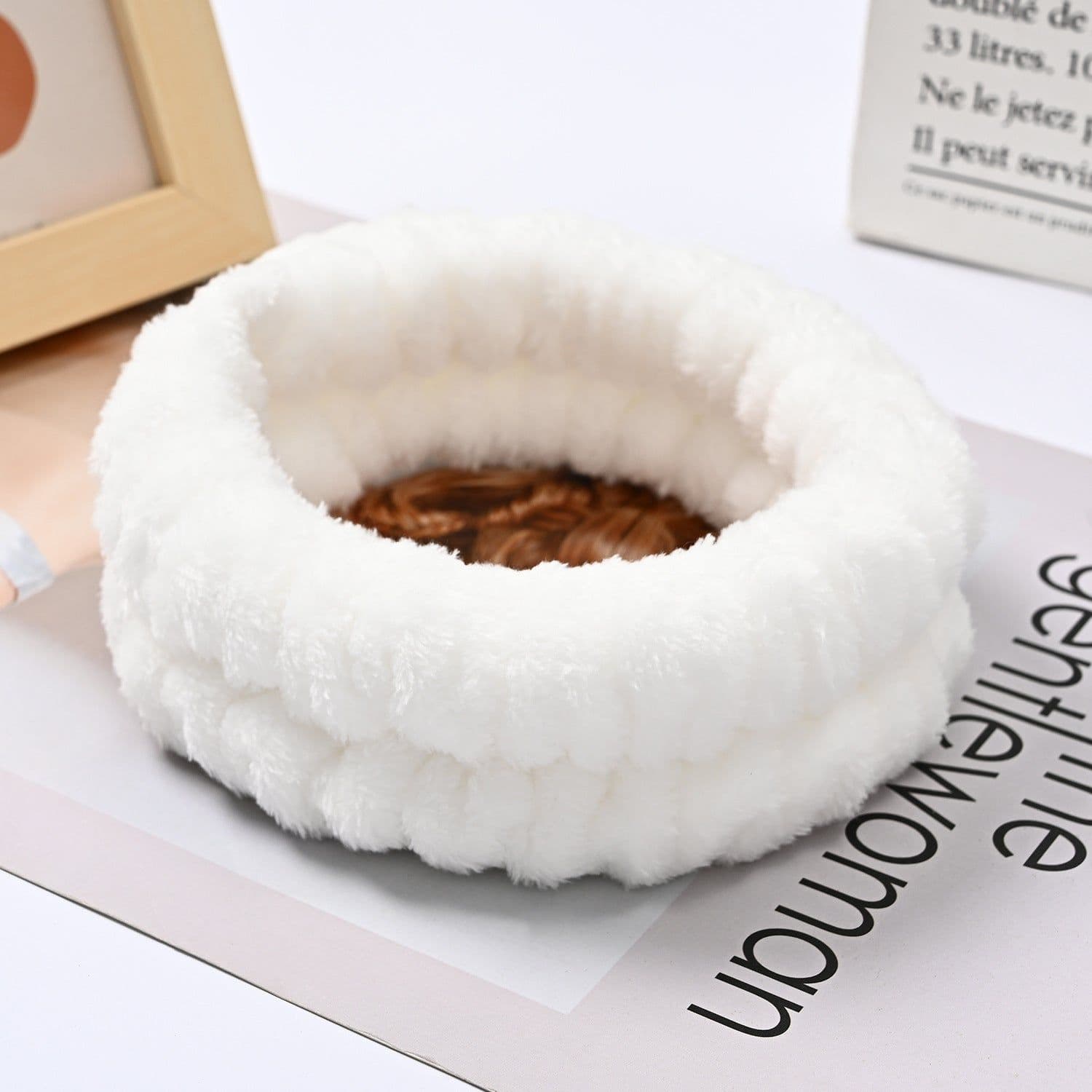 image-Plush Flannel Plaid Headband - Waterproof Face Wash