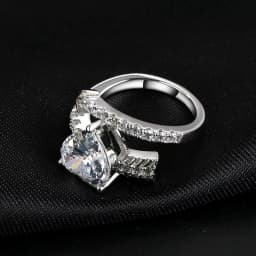 image-Zhongxi Jewelry 925 Sterling Silver Heart Ring with Zircon