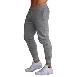 image-Men's Cotton Sports Pants - Casual Fitness Trousers