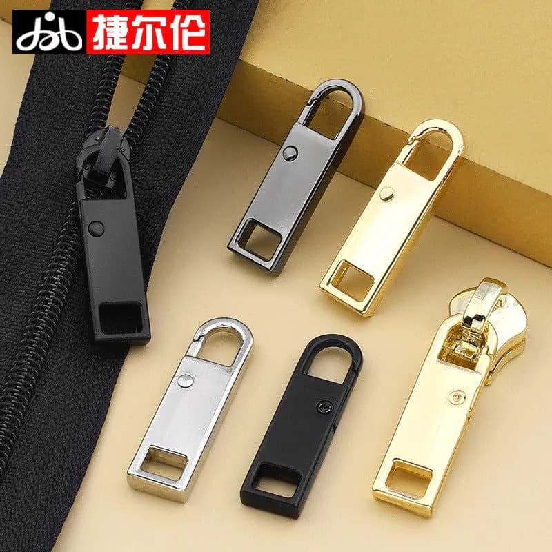image-Metal Zipper Pull 5# Gun Black Replacement