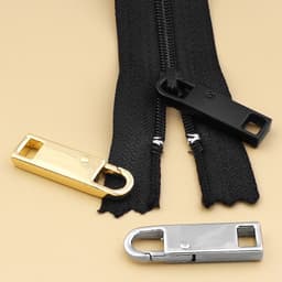 image-Metal Zipper Pull 5# Gun Black Replacement