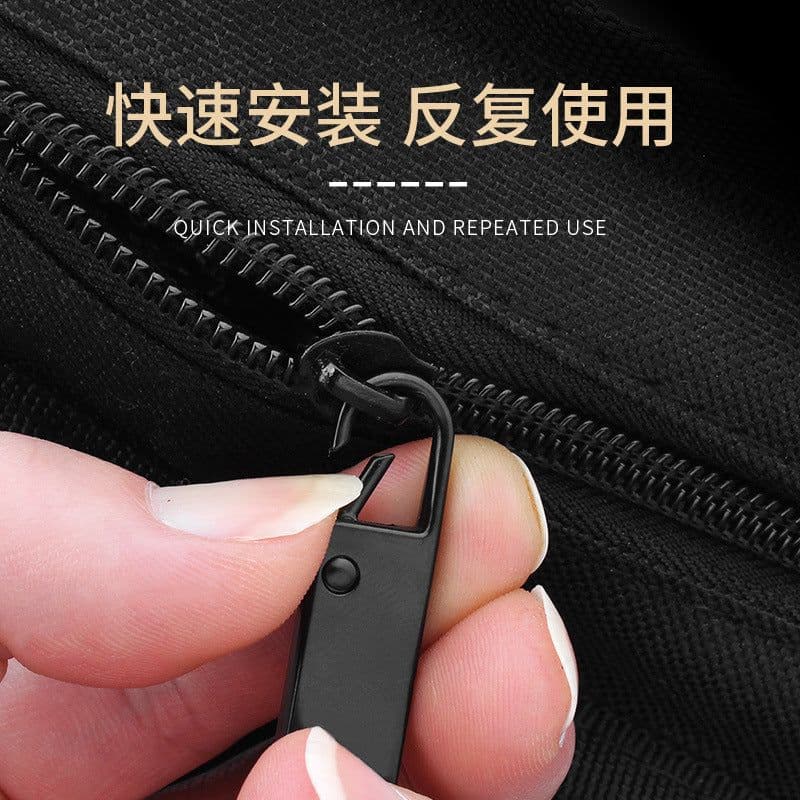 image-Metal Zipper Pull 5# Gun Black Replacement