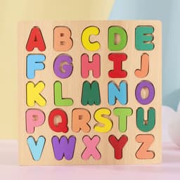 image-Children's Montessori Number Letter Graphics Panel Pine Wood