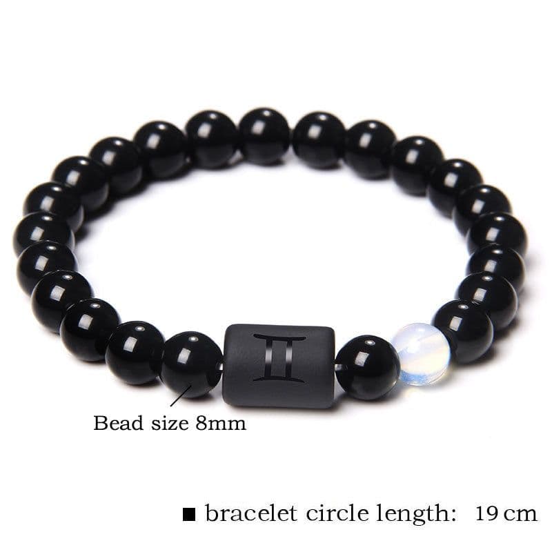 image-Golbal Jewcolor Gemini Agate Stone Bead Bracelet