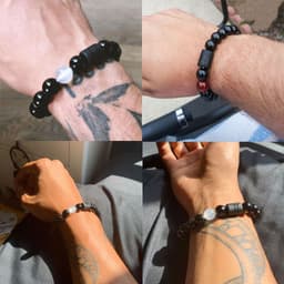 image-Golbal Jewcolor Gemini Agate Stone Bead Bracelet