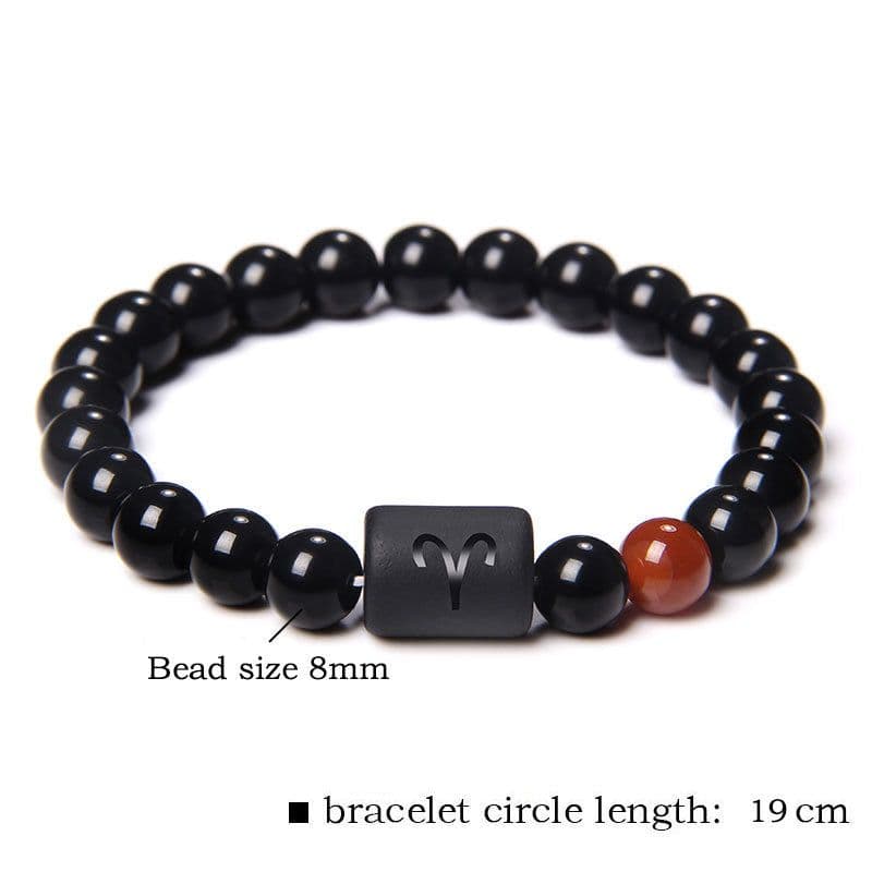 image-Golbal Jewcolor Gemini Agate Stone Bead Bracelet