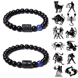 image-Golbal Jewcolor Gemini Agate Stone Bead Bracelet