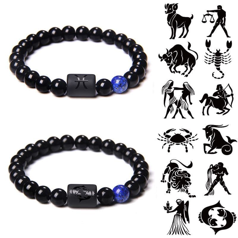 image-Golbal Jewcolor Gemini Agate Stone Bead Bracelet