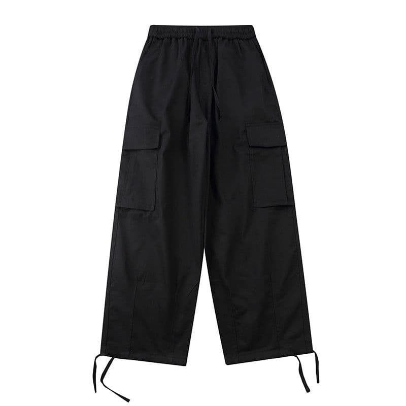 image-Casual Cotton Straight Pants Hip-Hop Loose White XXL