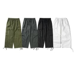image-Casual Cotton Straight Pants Hip-Hop Loose White XXL