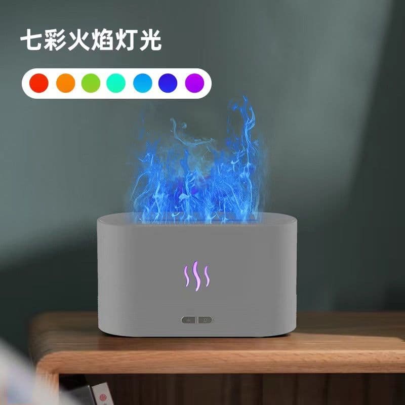 image-Cross-Border Flame Aroma Diffuser 7-Color Humidifier
