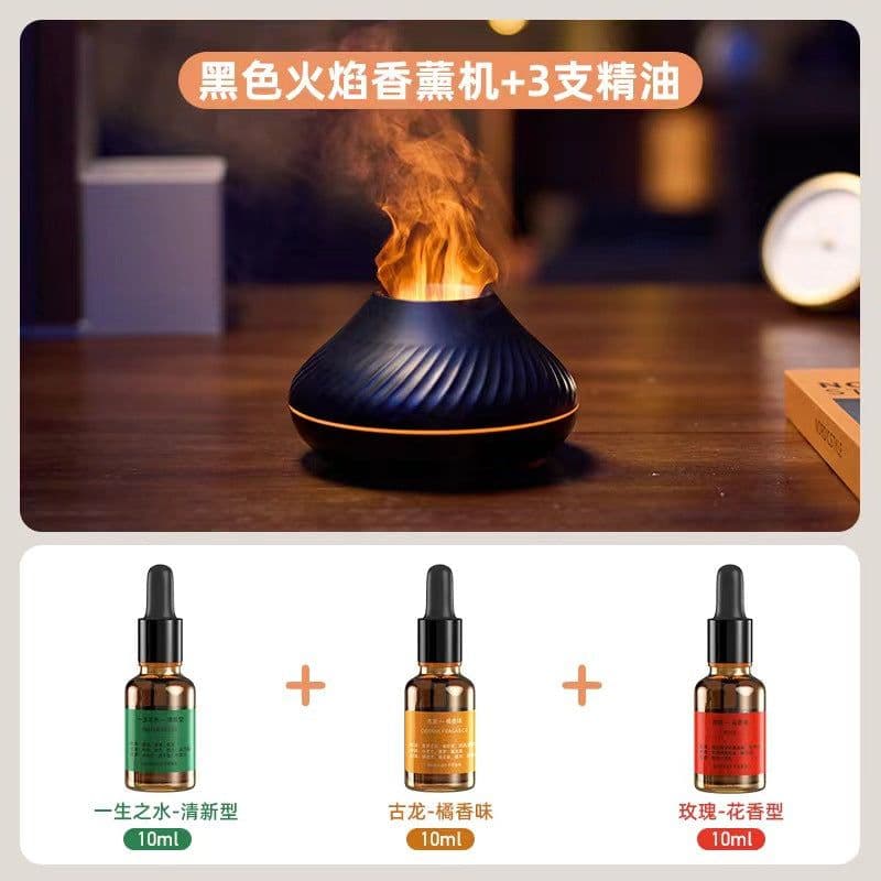image-Cross-Border Flame Aroma Diffuser 7-Color Humidifier