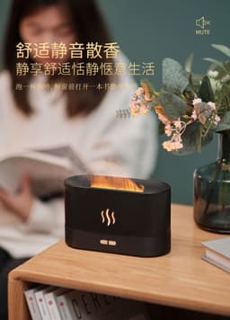 image-Cross-Border Flame Aroma Diffuser 7-Color Humidifier
