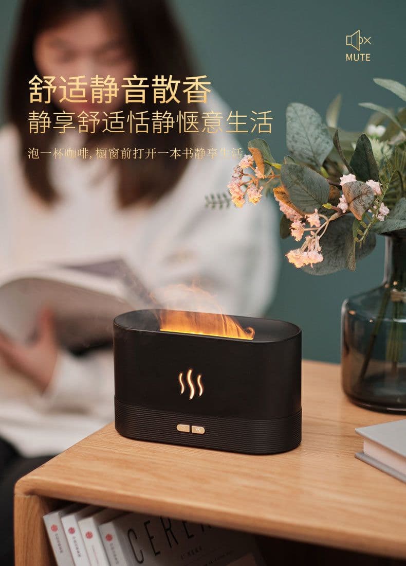 image-Cross-Border Flame Aroma Diffuser 7-Color Humidifier