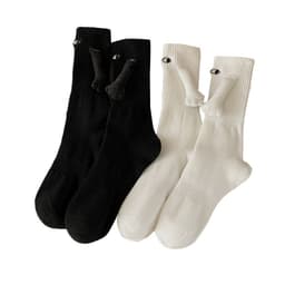 image-Cotton Holding Hands Couple Socks, Mid-Tube, Unisex
