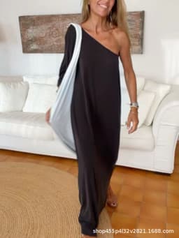 image-Women's Pink Polyester Long Sleeve Dress XXXL