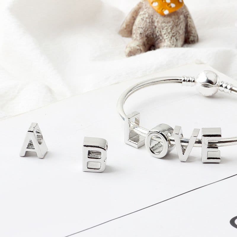 image-Youtun Silver Alphabet Beaded Bracelet