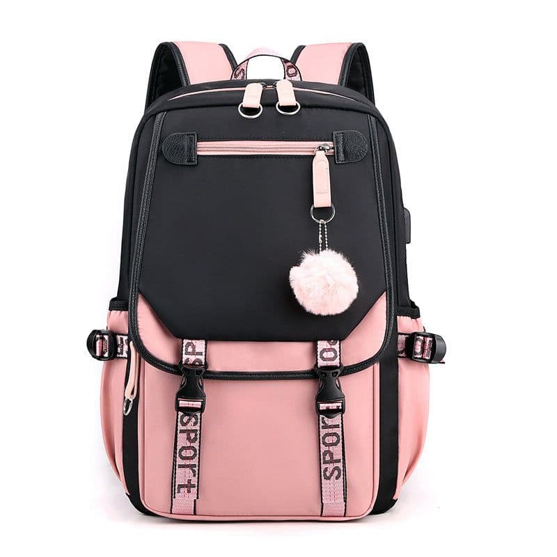 image-Primary School Waterproof Nylon Backpack USB Charging