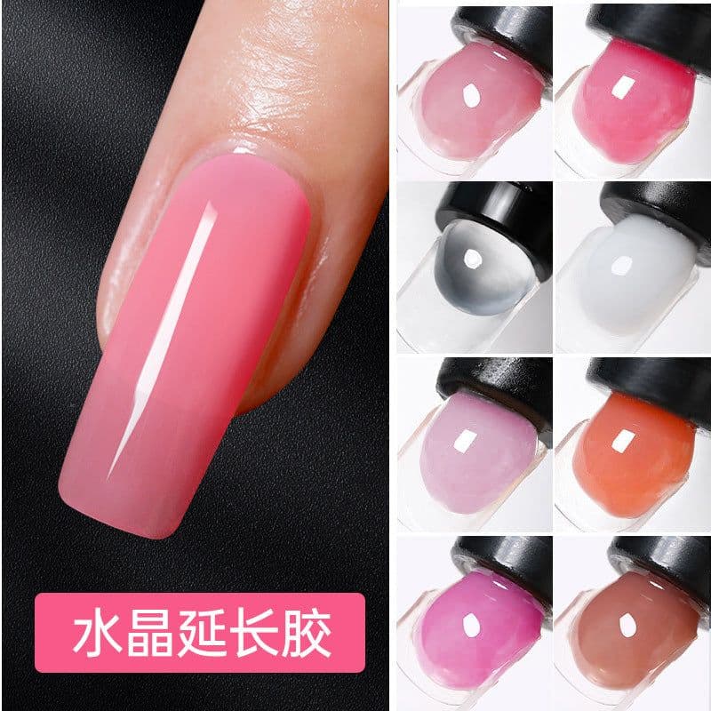 image-Crystal extension glue nail polish wholesale Poly Gel nail rapid extension 15ml phototherapy paper-free jelly glue