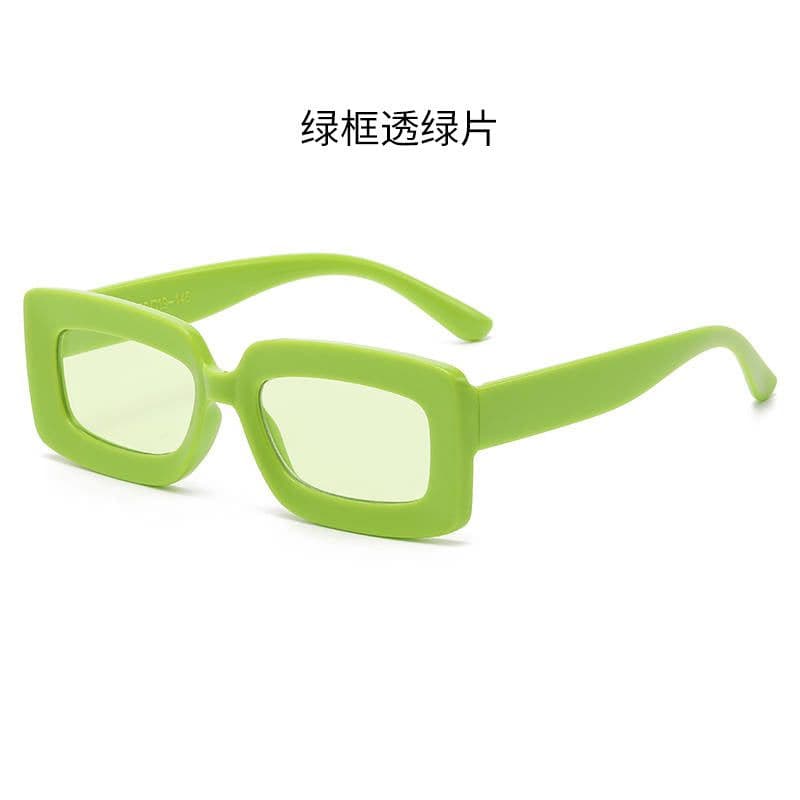 image-Square Frame Sunglasses UV400 Gray Lens