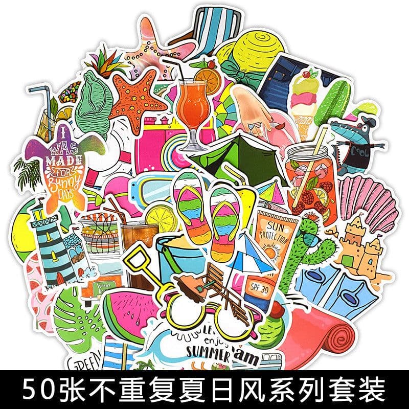 image-50 Cartoon Graffiti Stickers, Mixed Designs