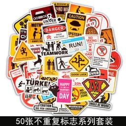 image-50 Cartoon Graffiti Stickers, Mixed Designs