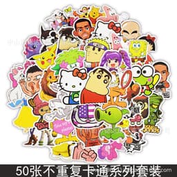image-50 Cartoon Graffiti Stickers, Mixed Designs