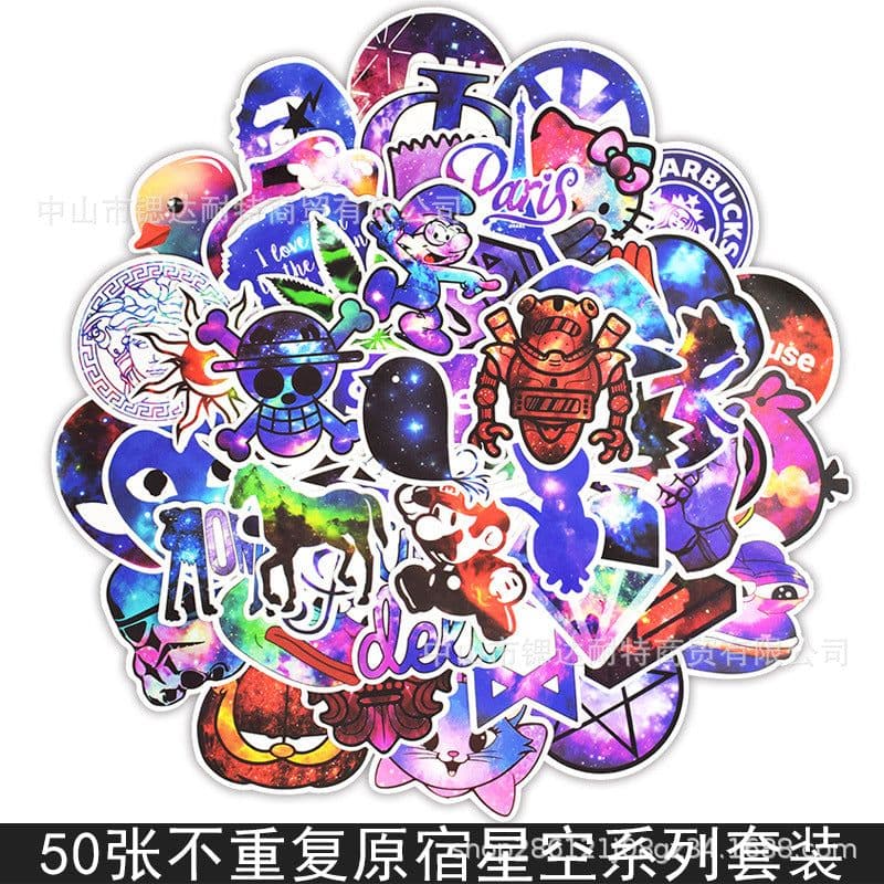 image-50 Cartoon Graffiti Stickers, Mixed Designs