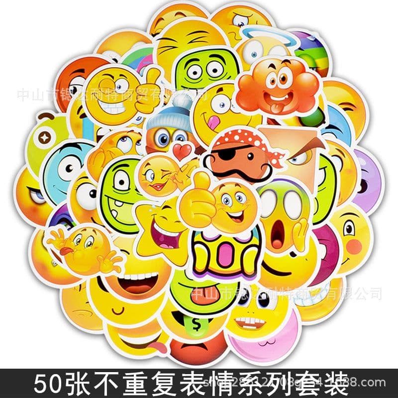 image-50 Cartoon Graffiti Stickers, Mixed Designs
