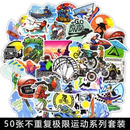 image-50 Cartoon Graffiti Stickers, Mixed Designs