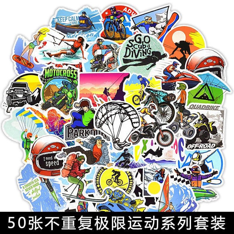 image-50 Cartoon Graffiti Stickers, Mixed Designs