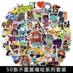 image-50 Cartoon Graffiti Stickers, Mixed Designs