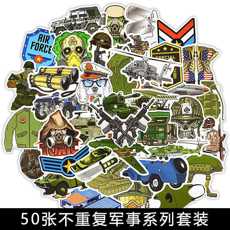 image-50 Cartoon Graffiti Stickers, Mixed Designs