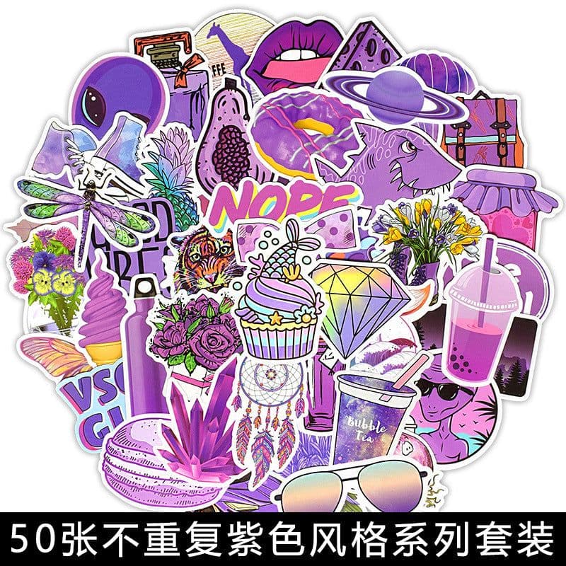 image-50 Cartoon Graffiti Stickers, Mixed Designs