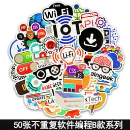 image-50 Cartoon Graffiti Stickers, Mixed Designs