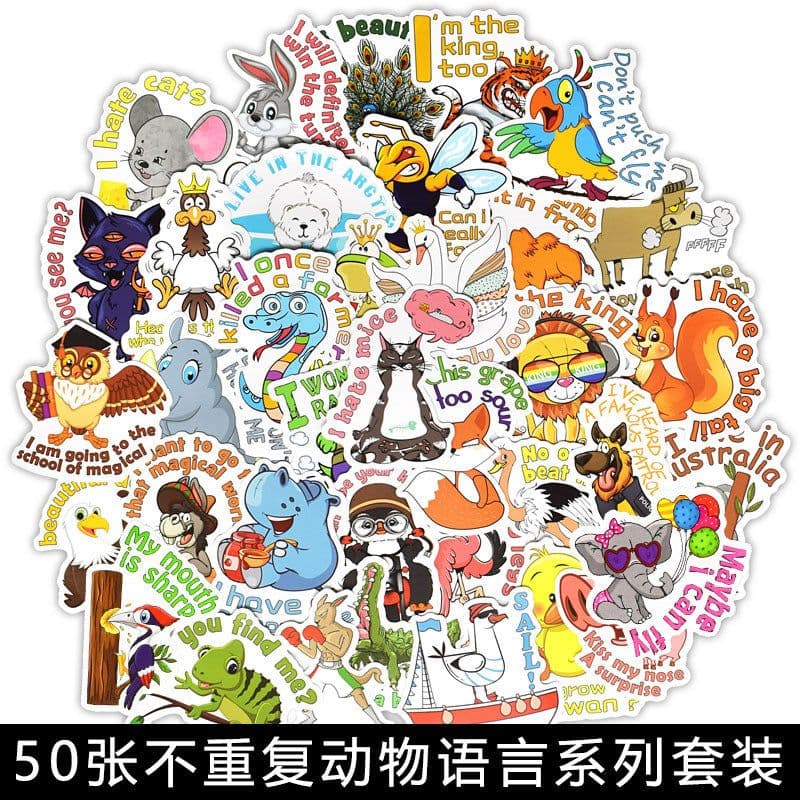 image-50 Cartoon Graffiti Stickers, Mixed Designs