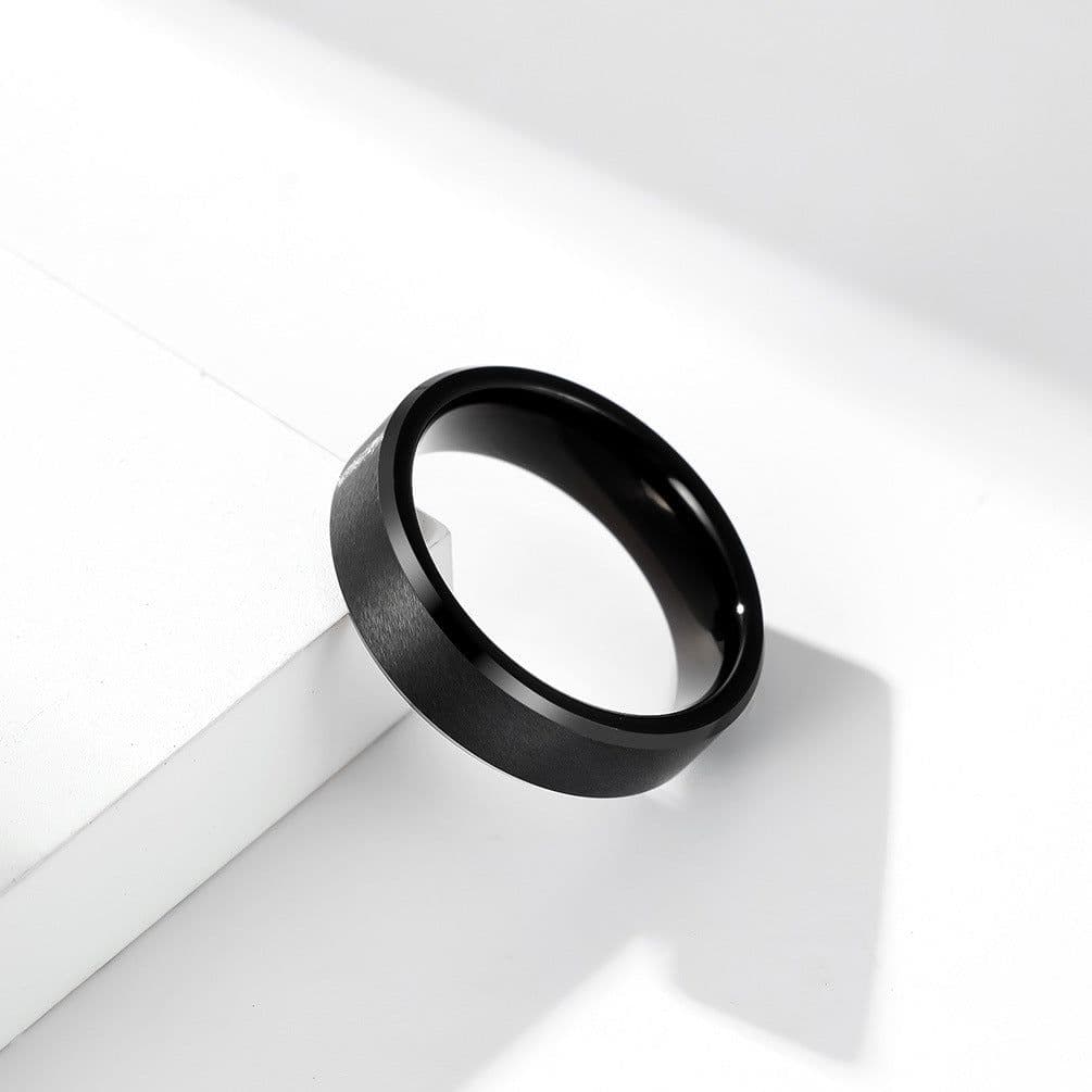 image-Tungsten Steel Ring 6/8/10mm Matte Black