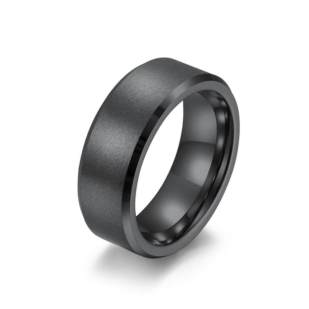 image-Tungsten Steel Ring 6/8/10mm Matte Black