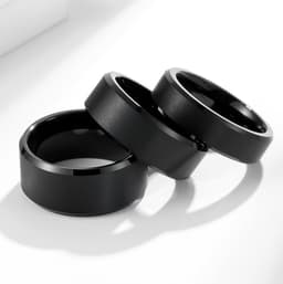 image-Tungsten Steel Ring 6/8/10mm Matte Black