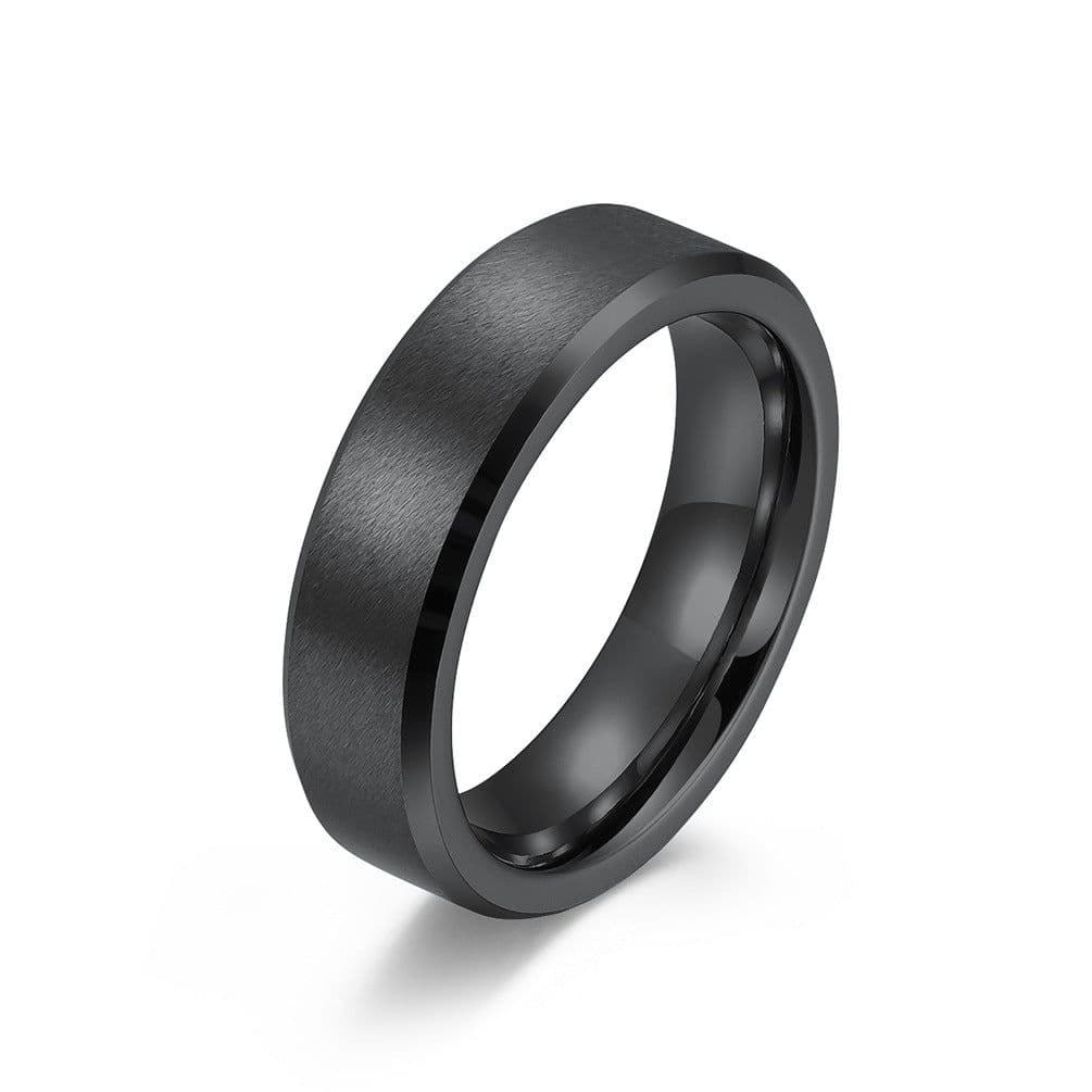 image-Tungsten Steel Ring 6/8/10mm Matte Black