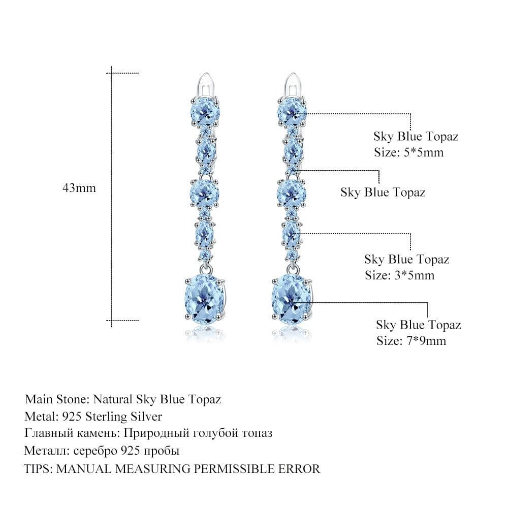 image-Natural Topaz Stud Earrings S925 Silver