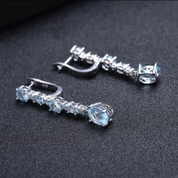 image-Natural Topaz Stud Earrings S925 Silver