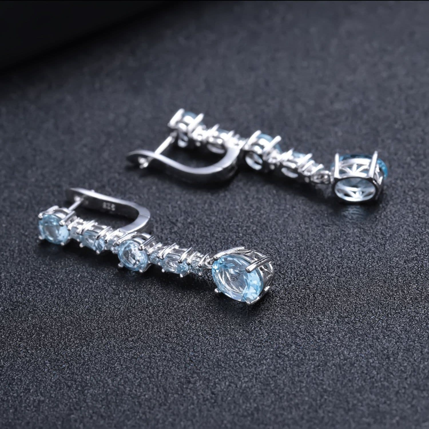 image-Natural Topaz Stud Earrings S925 Silver