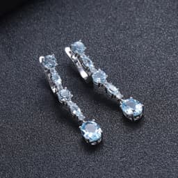 image-Natural Topaz Stud Earrings S925 Silver
