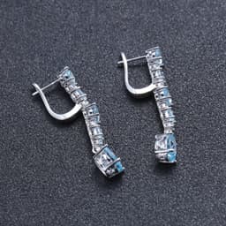image-Natural Topaz Stud Earrings S925 Silver