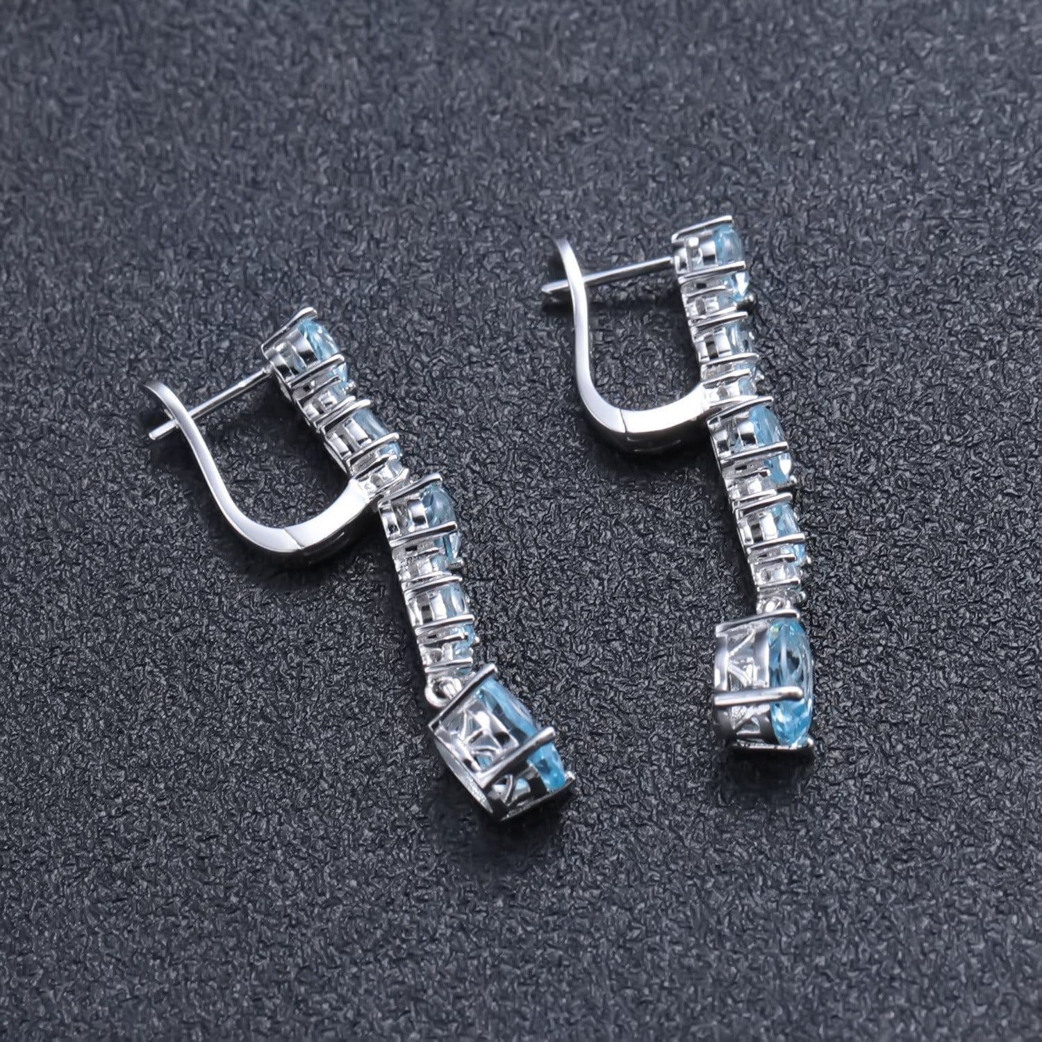 image-Natural Topaz Stud Earrings S925 Silver