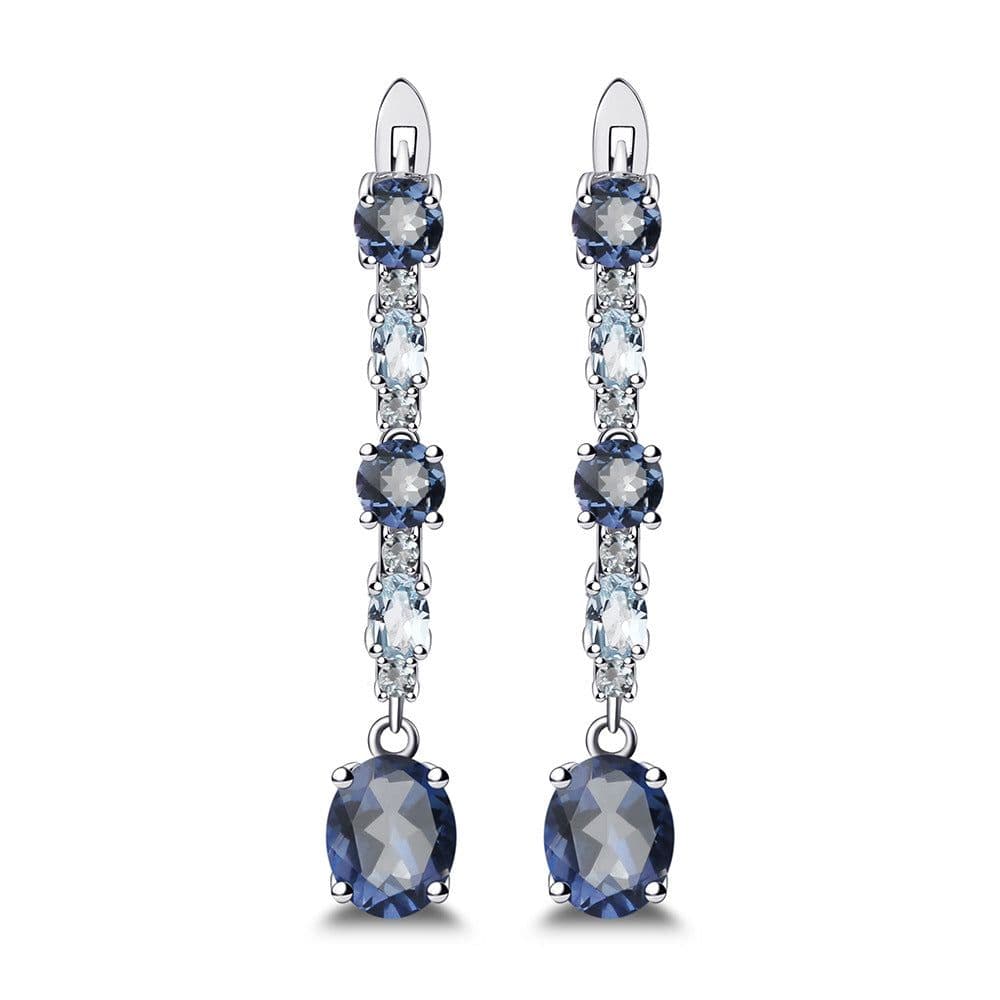 image-Natural Topaz Stud Earrings S925 Silver