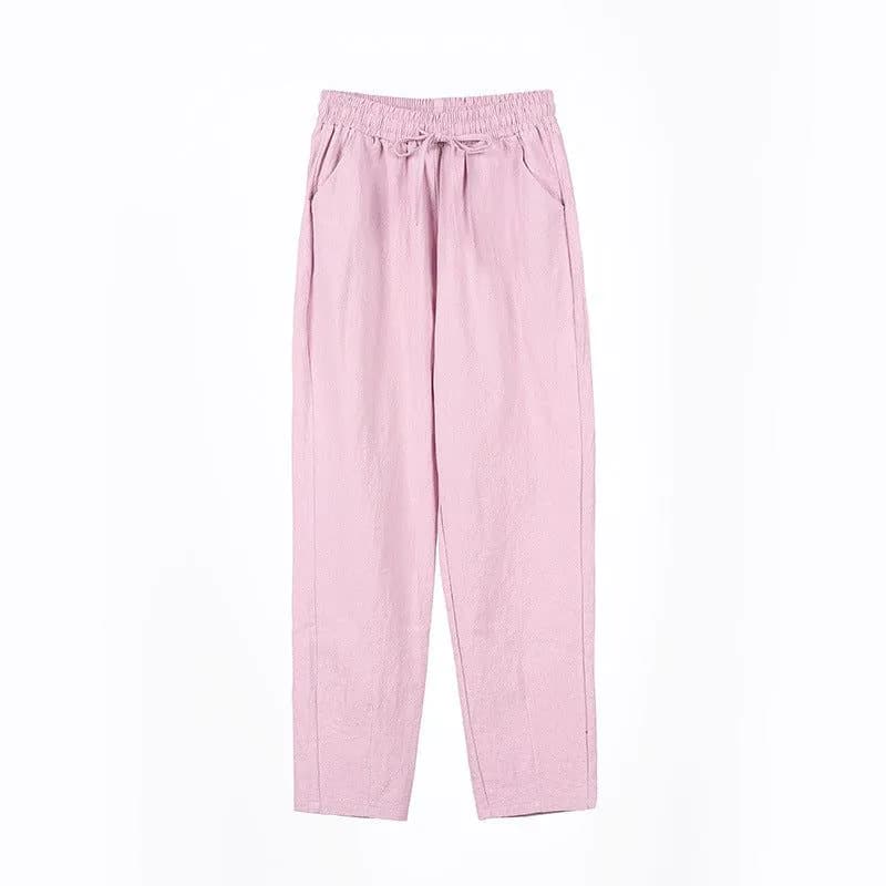 image-Women's Cotton Harem Pants XXL Rose Powder