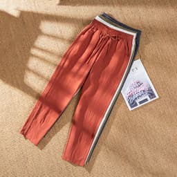 image-Women's Cotton Harem Pants XXL Rose Powder